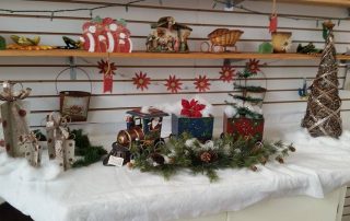 decorative train, tree and more on display for Christmas
